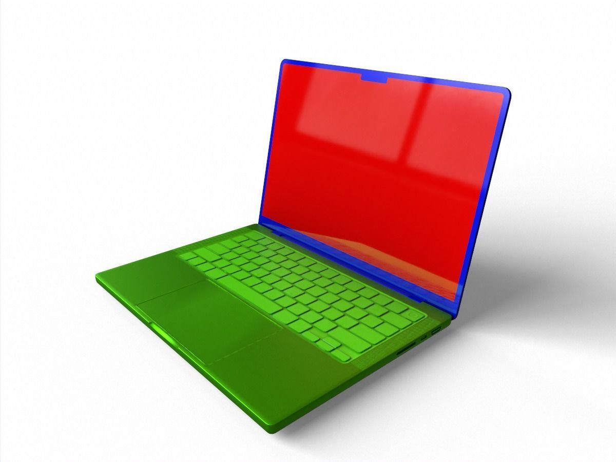 2021 M1 pro max Macbook pro 13 inch Low-poly 3D model_10