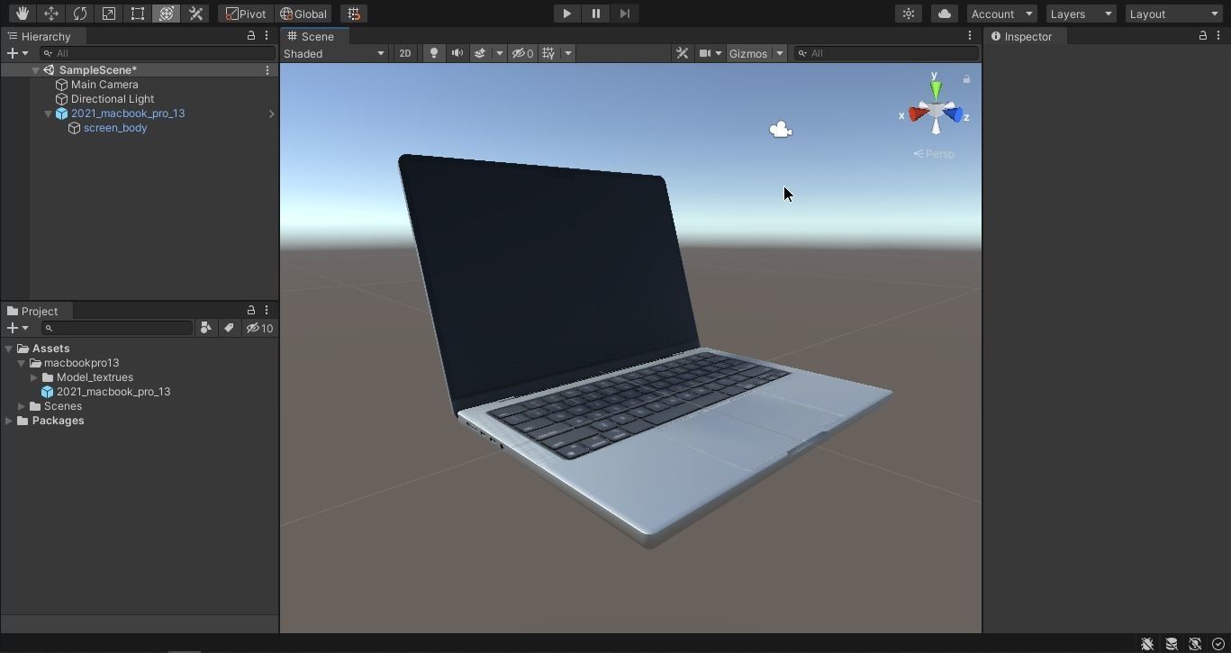 2021 M1 pro max Macbook pro 13 inch Low-poly 3D model_12