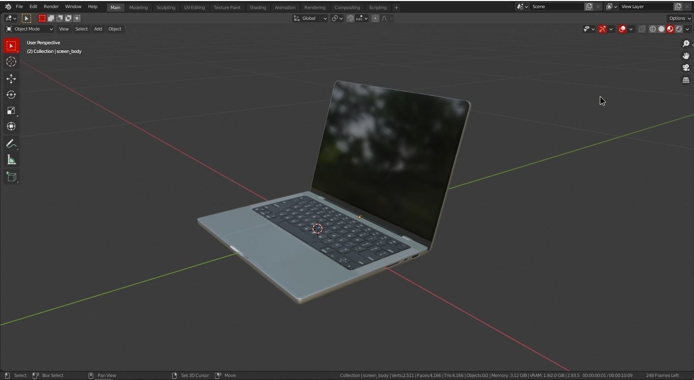 2021 M1 pro max Macbook pro 13 inch Low-poly 3D model_14