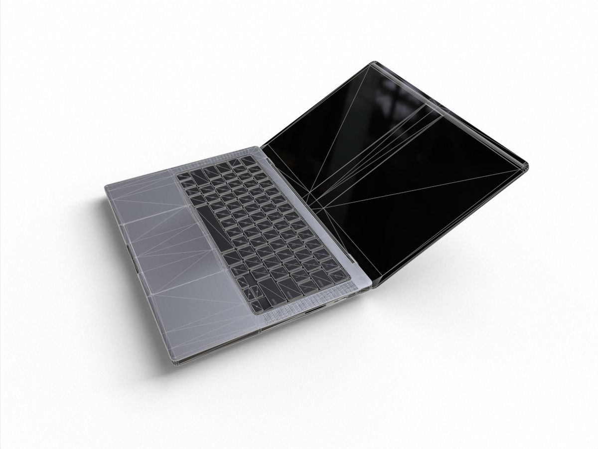 2021 M1 pro max Macbook pro 13 inch Low-poly 3D model_8