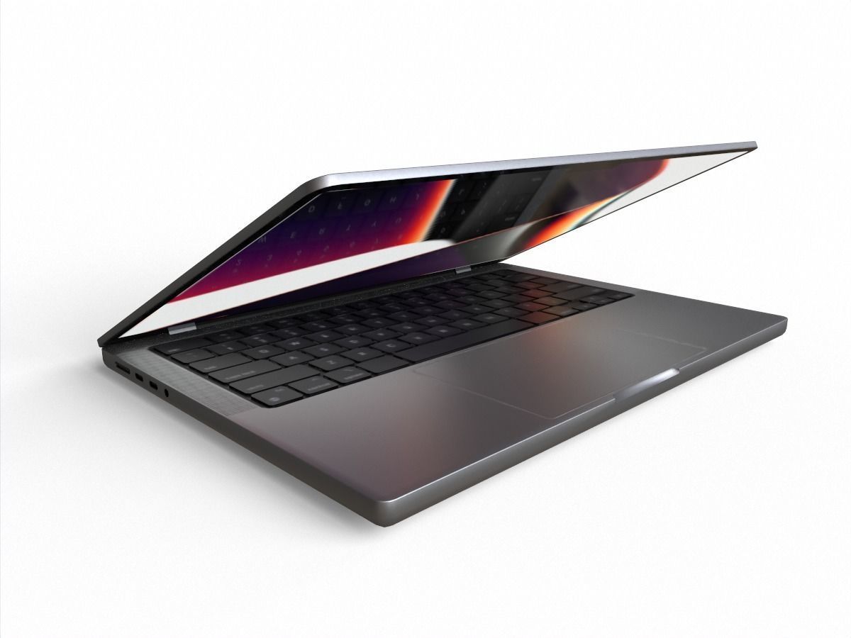 2021 M1 pro max Macbook pro 13 inch Low-poly 3D model_1