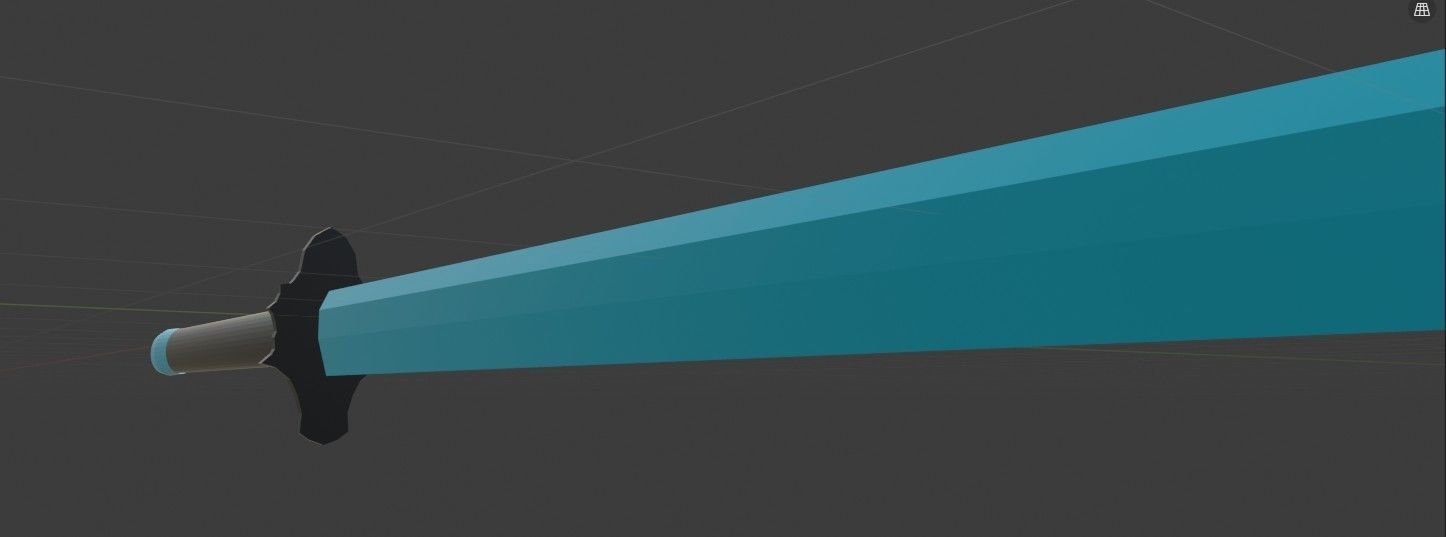 katana sword Low-poly 3D model_1