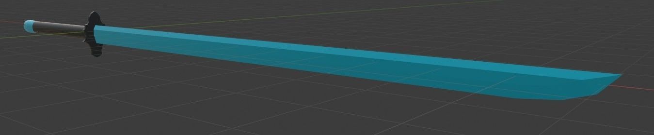 katana sword Low-poly 3D model_2