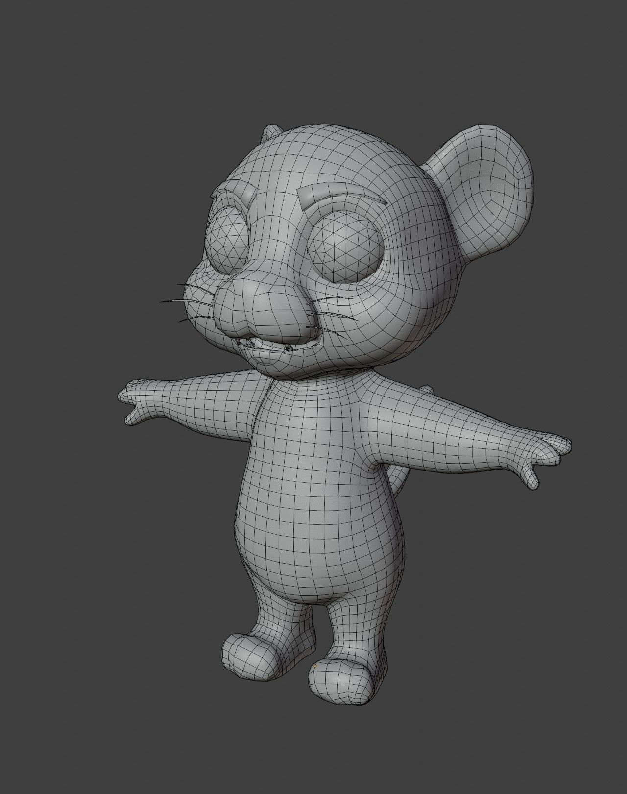 Cartoon Tiger Rigged Base Mesh 3D Model Low-poly 3D model_2