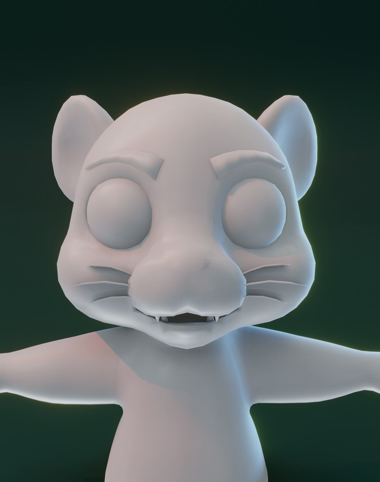 Cartoon Tiger Rigged Base Mesh 3D Model Low-poly 3D model_21