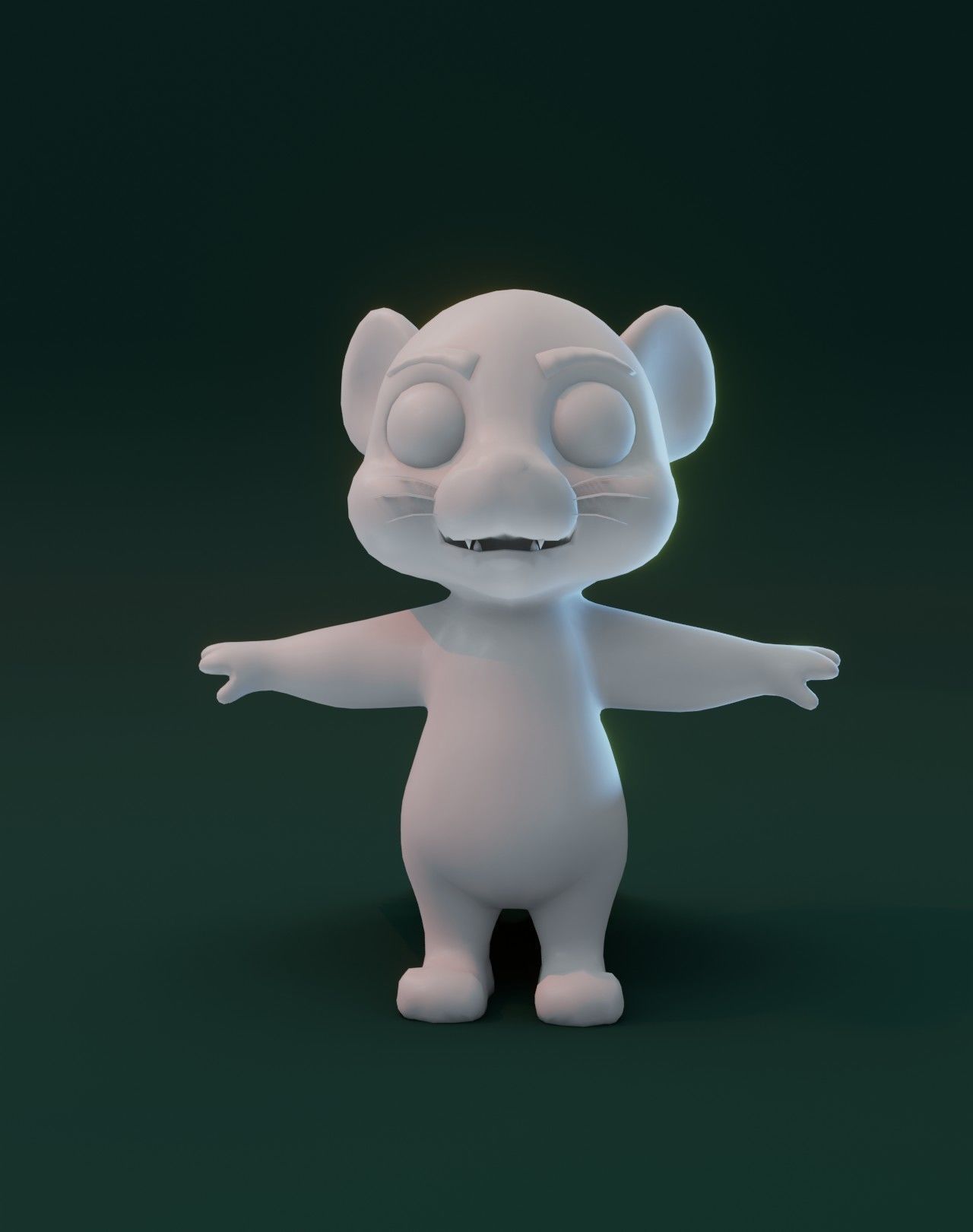 Cartoon Tiger Rigged Base Mesh 3D Model Low-poly 3D model_14