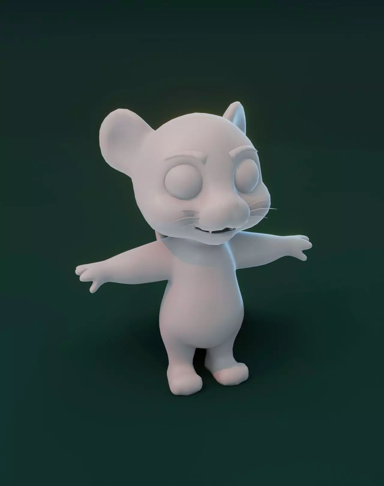 Cartoon Tiger Rigged Base Mesh 3D Model Low-poly 3D model_0
