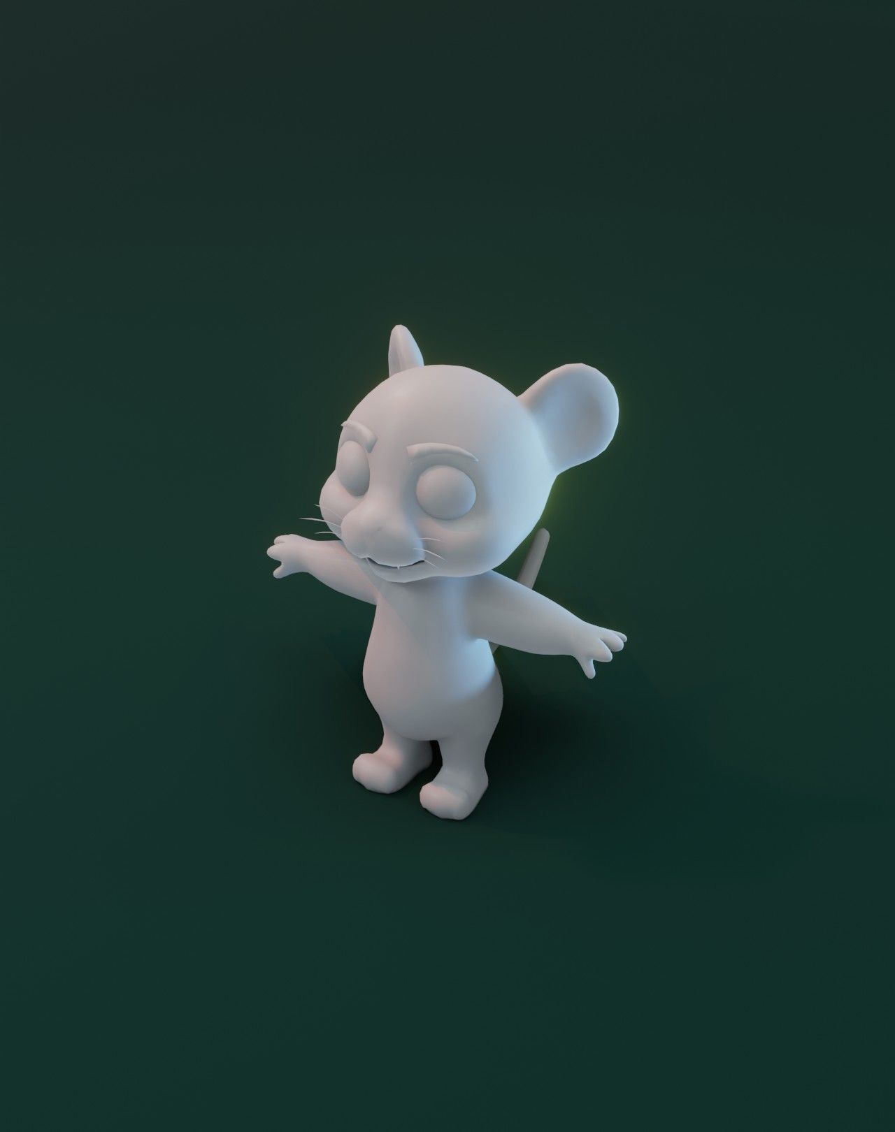 Cartoon Tiger Rigged Base Mesh 3D Model Low-poly 3D model_19