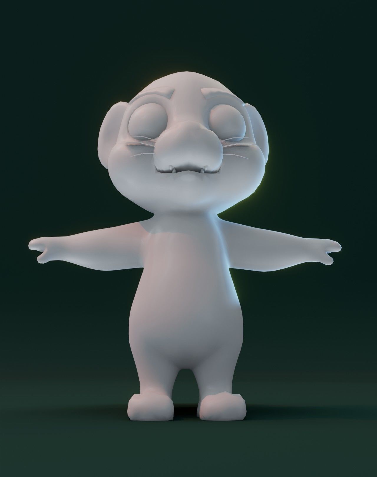 Cartoon Tiger Rigged Base Mesh 3D Model Low-poly 3D model_7