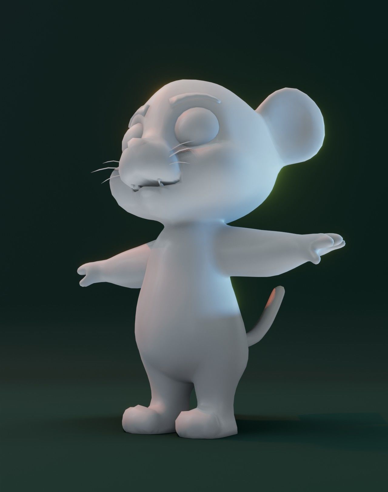 Cartoon Tiger Rigged Base Mesh 3D Model Low-poly 3D model_9