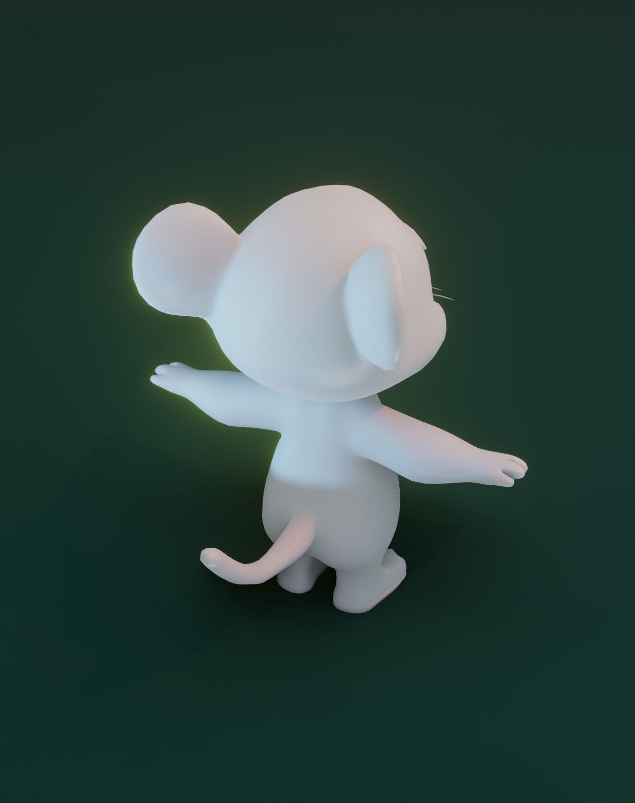 Cartoon Tiger Rigged Base Mesh 3D Model Low-poly 3D model_17