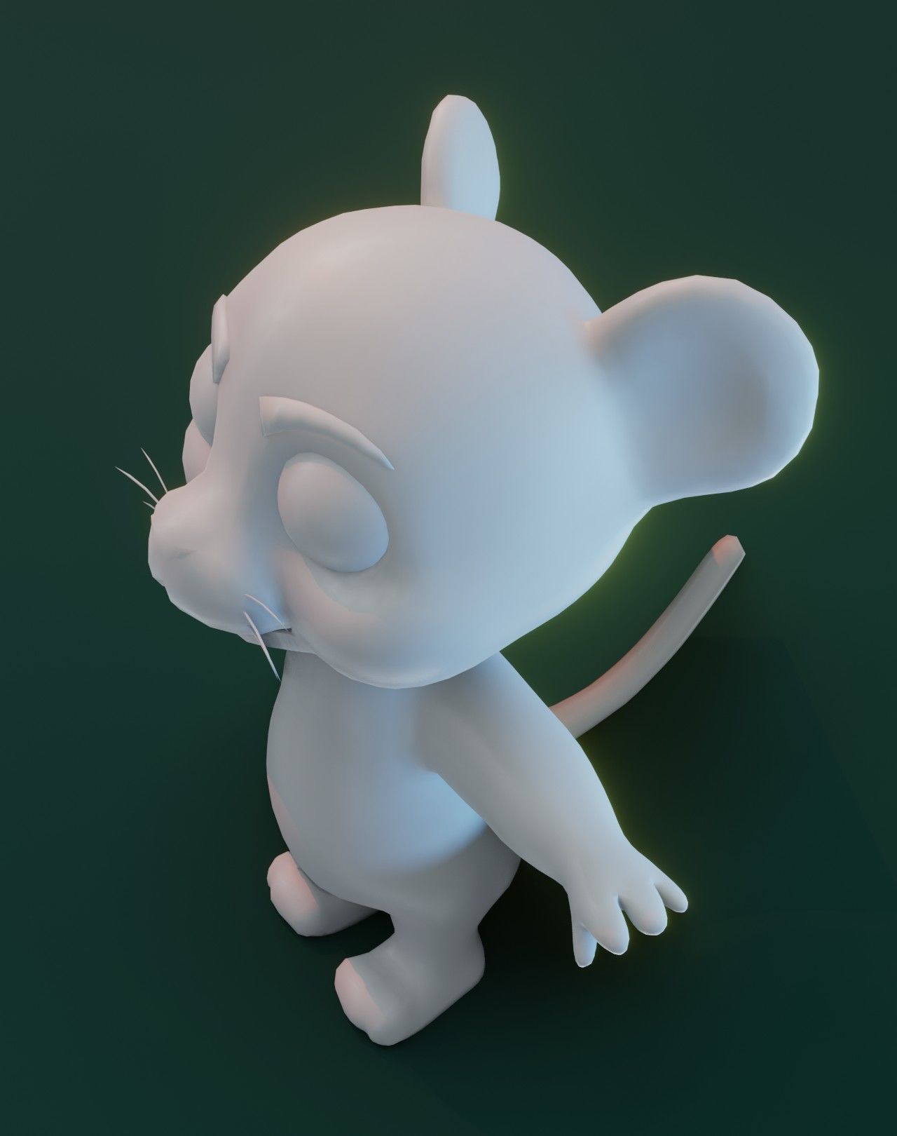 Cartoon Tiger Rigged Base Mesh 3D Model Low-poly 3D model_4