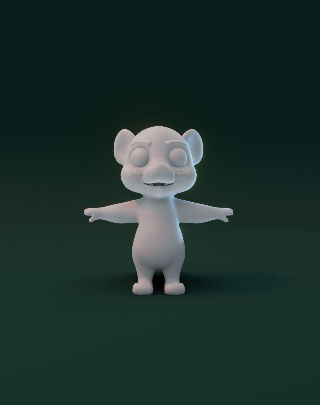 Cartoon Tiger Rigged Base Mesh 3D Model Low-poly 3D model_20