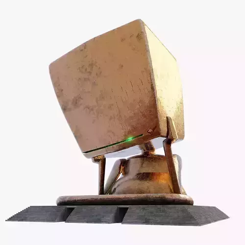 3D Deep Thought Super Computer Sci-fi Gold Low-poly 3D model