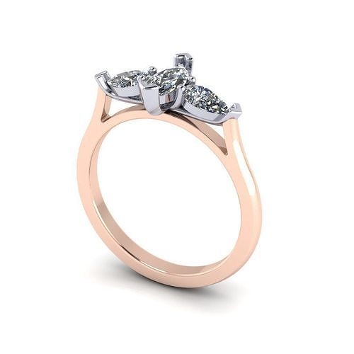 Marquise And Pear Wed Fit Engagement Ring 3D print model