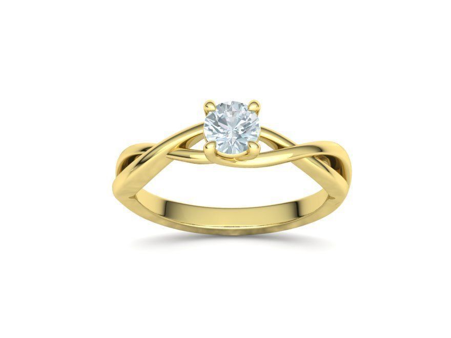 Solitaire Engagement Ring Half Carat Stone 3dmodel 3D print model_24