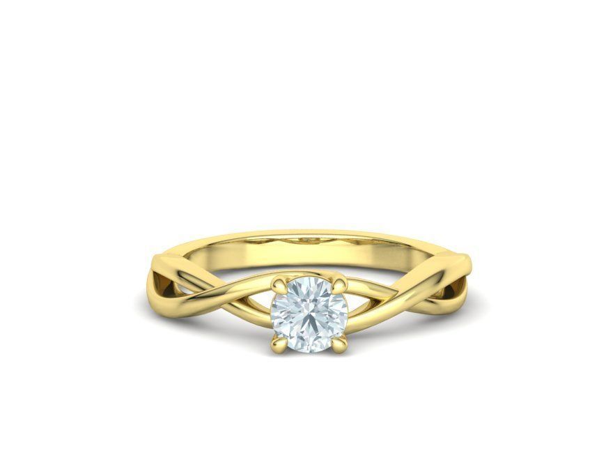 Solitaire Engagement Ring Half Carat Stone 3dmodel 3D print model_7