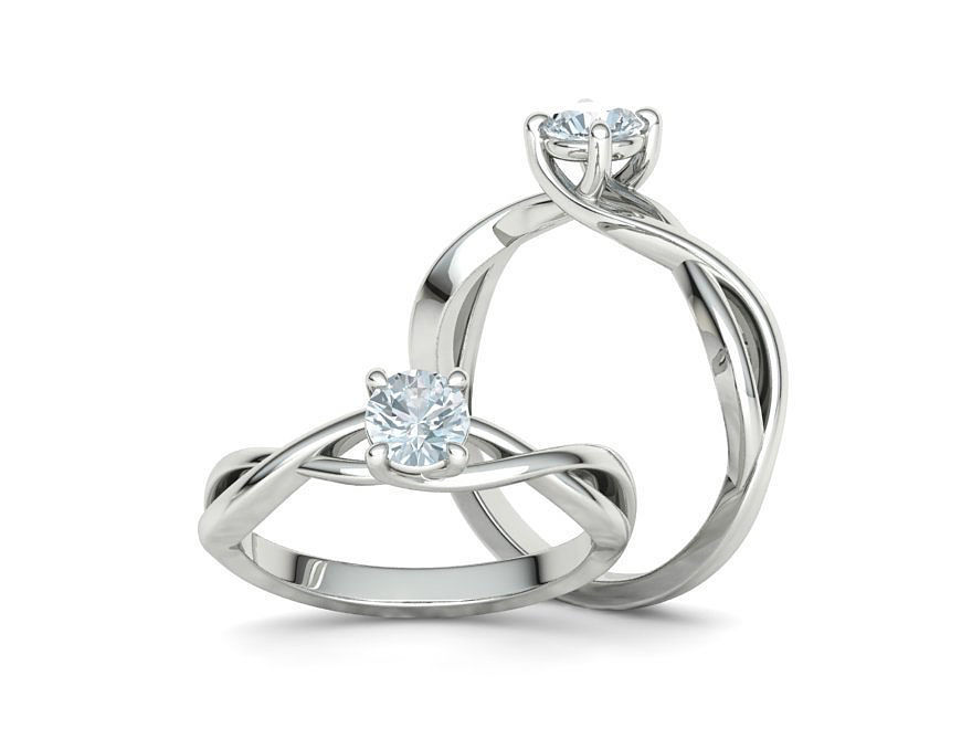 Solitaire Engagement Ring Half Carat Stone 3dmodel 3D print model_3