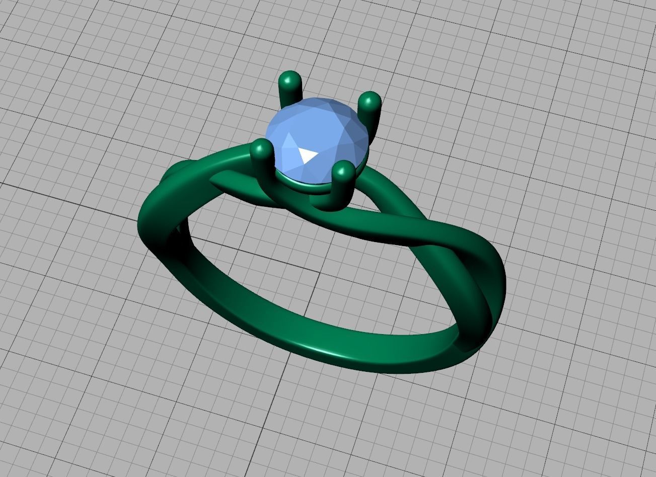 Solitaire Engagement Ring Half Carat Stone 3dmodel 3D print model_16