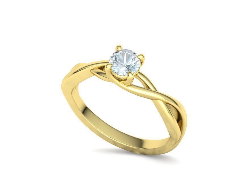 Solitaire Engagement Ring Half Carat Stone 3dmodel 3D print model_30