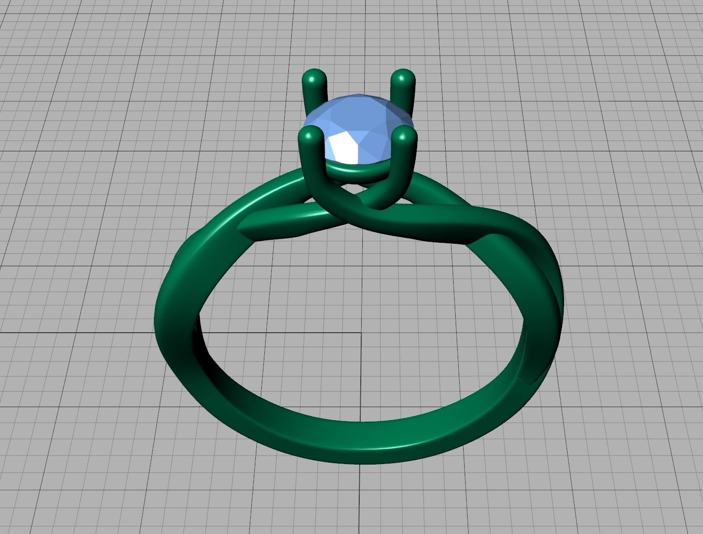 Solitaire Engagement Ring Half Carat Stone 3dmodel 3D print model_20