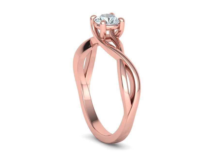 Solitaire Engagement Ring Half Carat Stone 3dmodel 3D print model_34