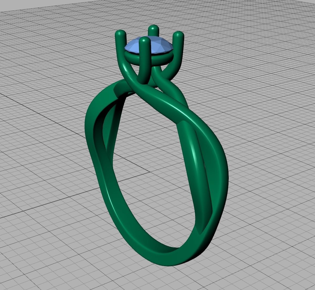 Solitaire Engagement Ring Half Carat Stone 3dmodel 3D print model_17