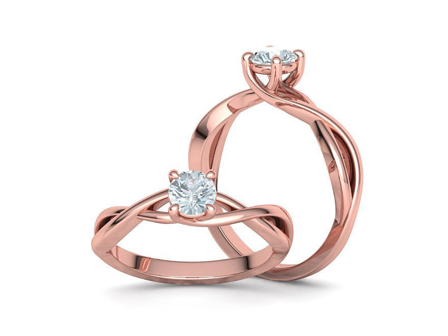 Solitaire Engagement Ring Half Carat Stone 3dmodel 3D print model_2