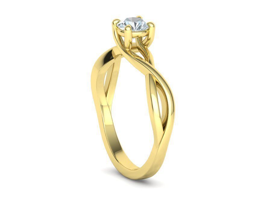 Solitaire Engagement Ring Half Carat Stone 3dmodel 3D print model_36