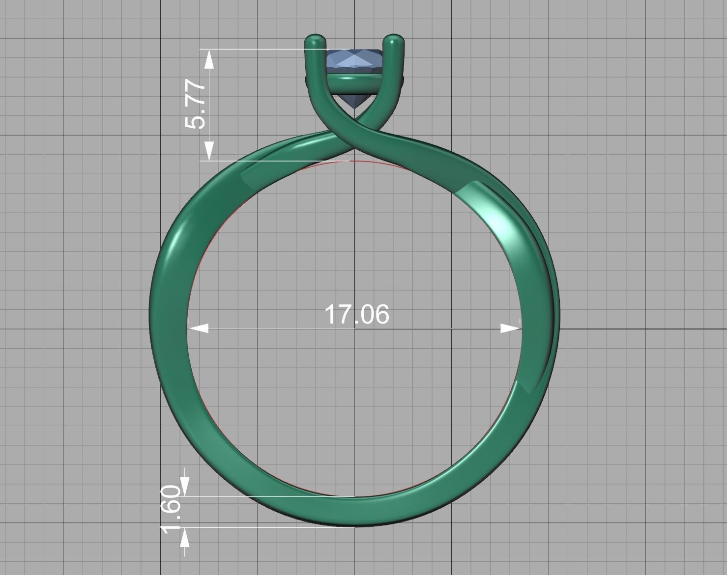 Solitaire Engagement Ring Half Carat Stone 3dmodel 3D print model_15