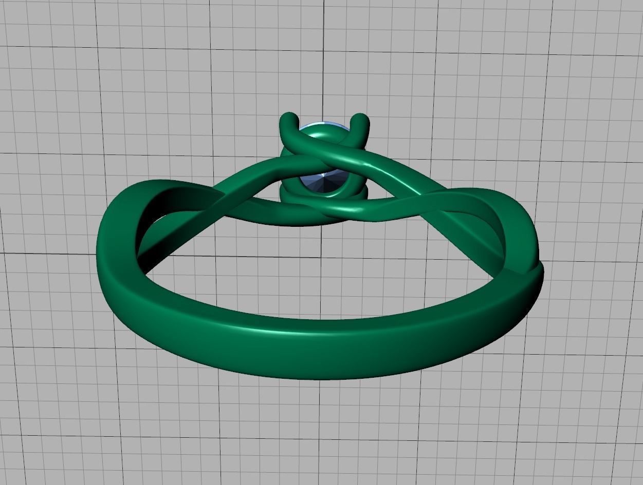 Solitaire Engagement Ring Half Carat Stone 3dmodel 3D print model_21