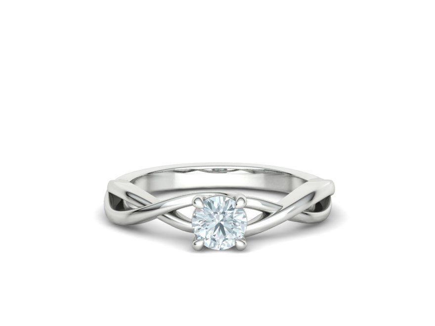 Solitaire Engagement Ring Half Carat Stone 3dmodel 3D print model_6