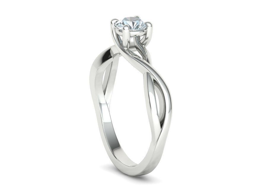 Solitaire Engagement Ring Half Carat Stone 3dmodel 3D print model_35