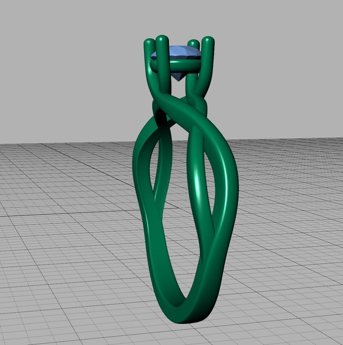 Solitaire Engagement Ring Half Carat Stone 3dmodel 3D print model_18