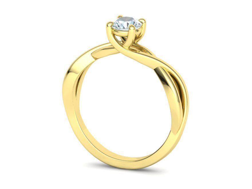 Solitaire Engagement Ring Half Carat Stone 3dmodel 3D print model_33