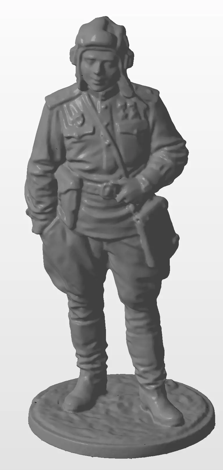Pilot statue of soldier in uniform 3D print model