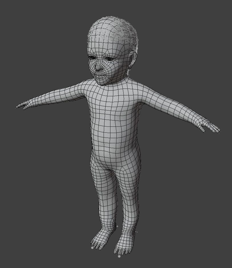 Child Rigged Low-poly 3D model_10