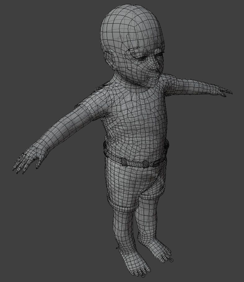 Child Rigged Low-poly 3D model_9