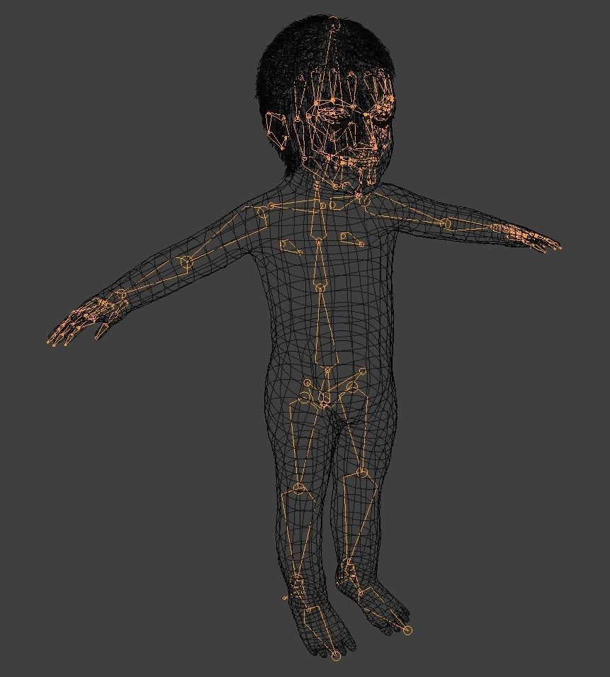 Child Rigged Low-poly 3D model_5