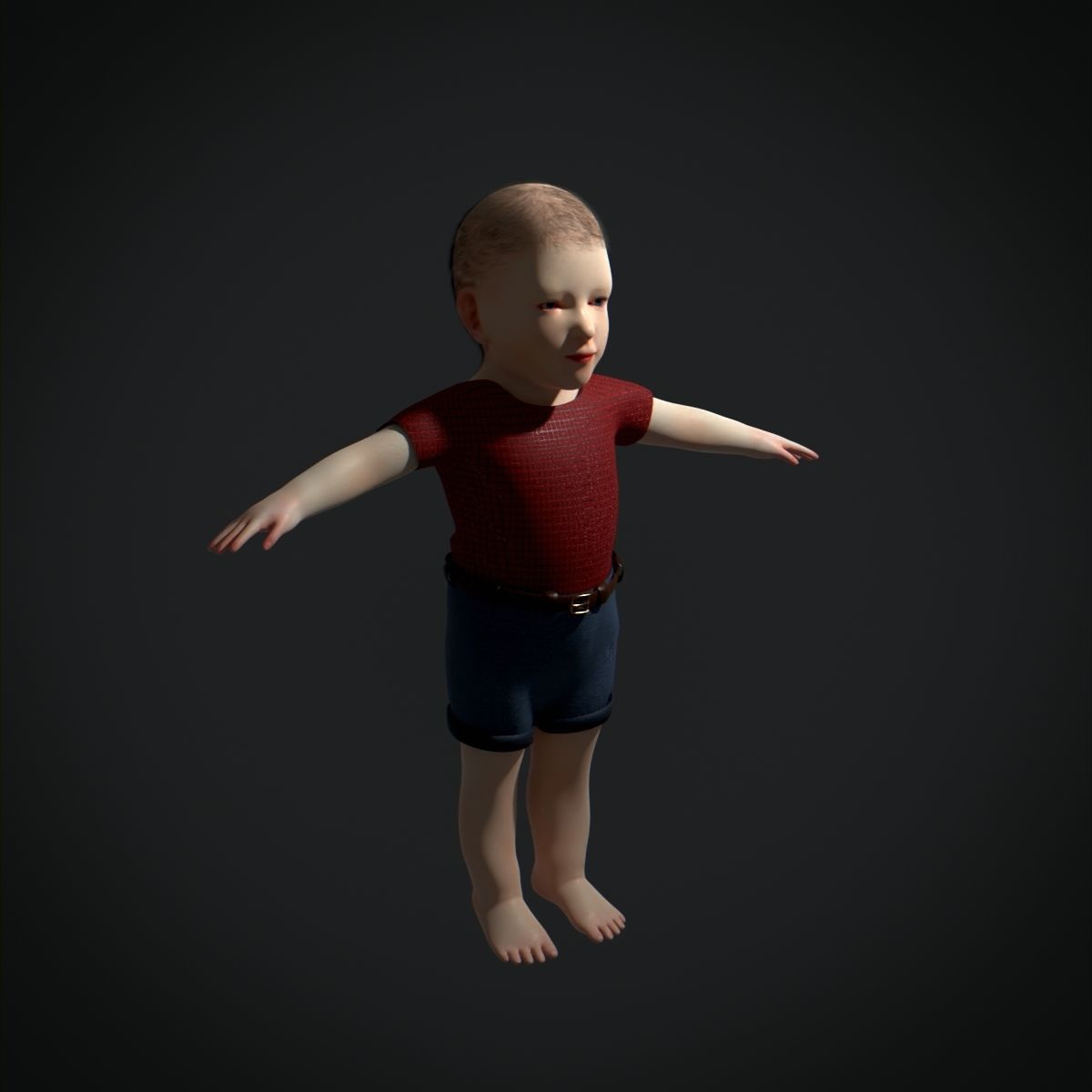 Child Rigged Low-poly 3D model_4