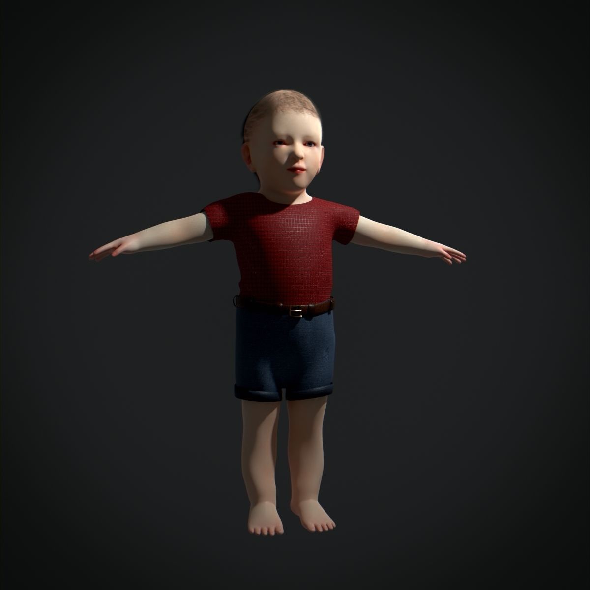 Child Rigged Low-poly 3D model_1