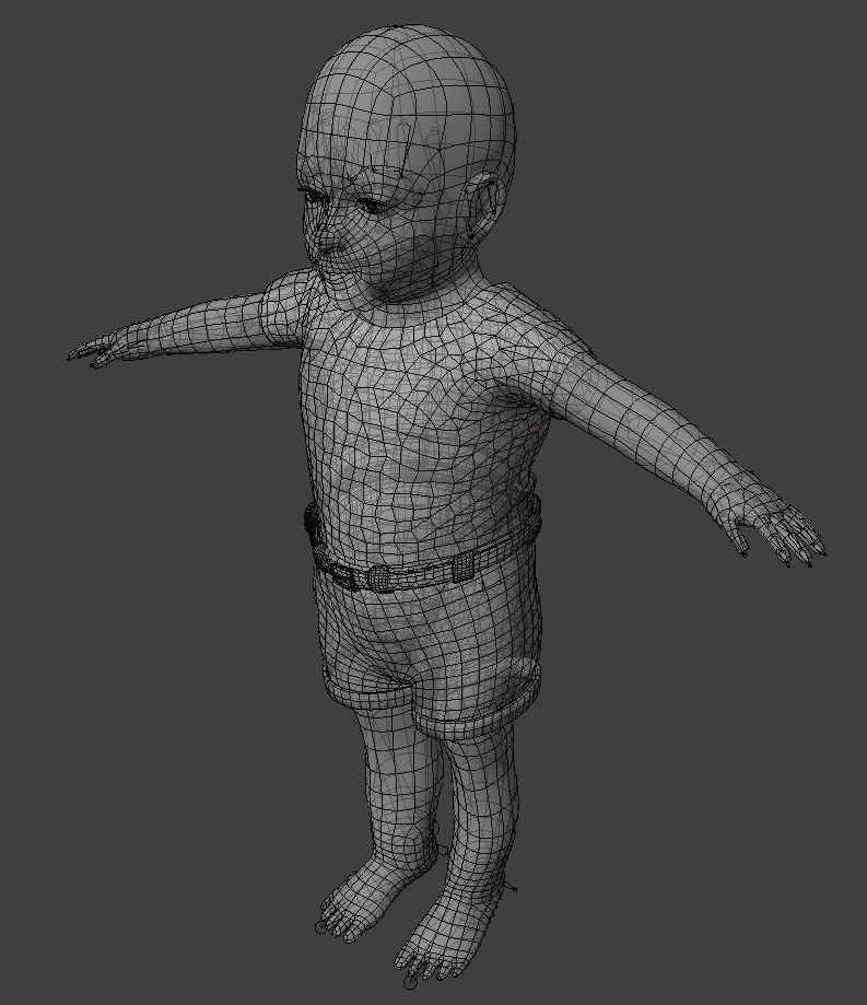 Child Rigged Low-poly 3D model_8