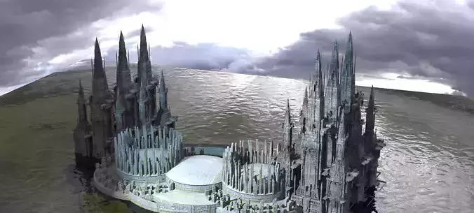 Ancient Ireland Alien City Stones Kit bash 3D model