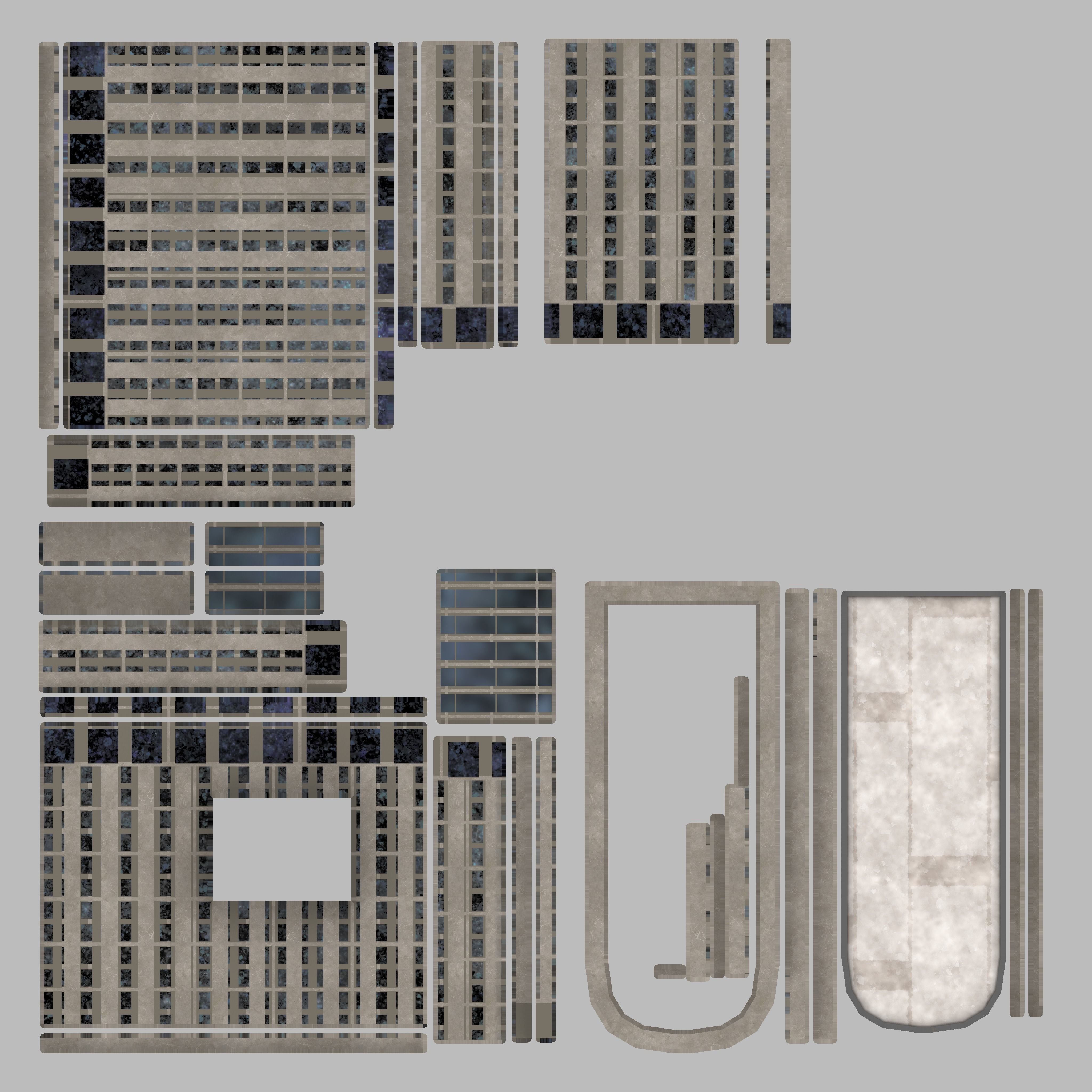 Multi-story building for your scenes Low-poly 3D model_1