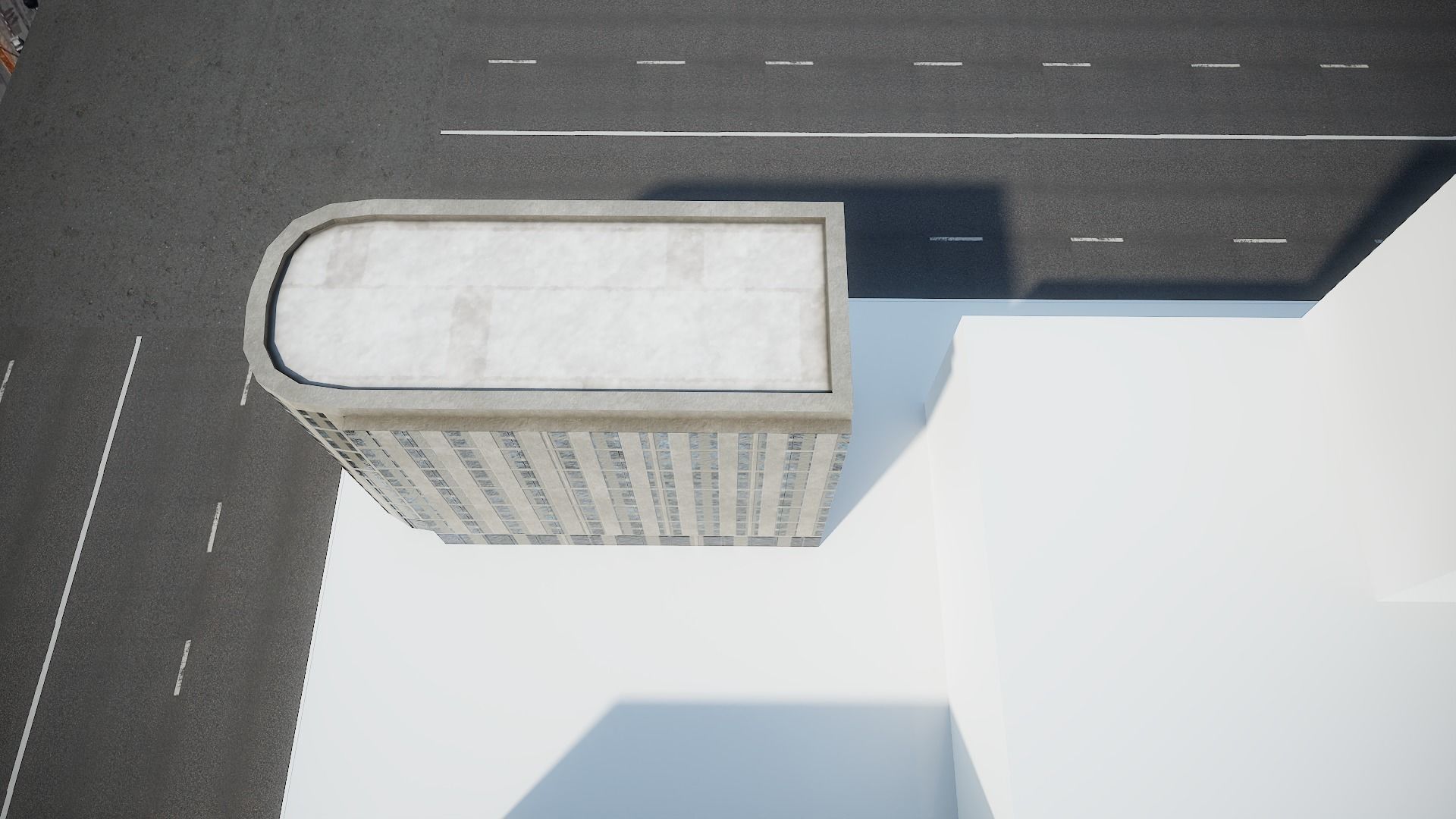 Multi-story building for your scenes Low-poly 3D model_5