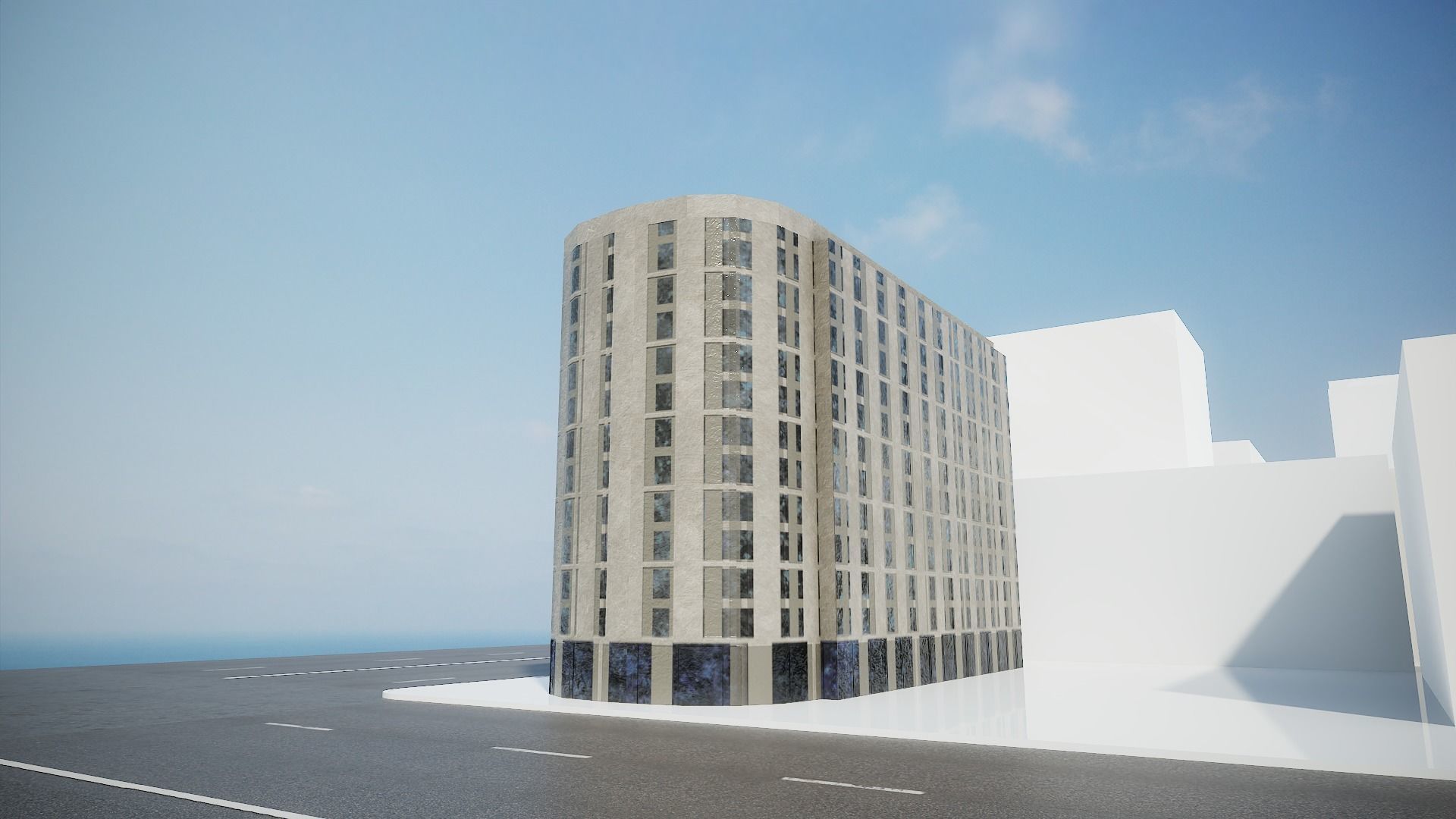 Multi-story building for your scenes Low-poly 3D model_6