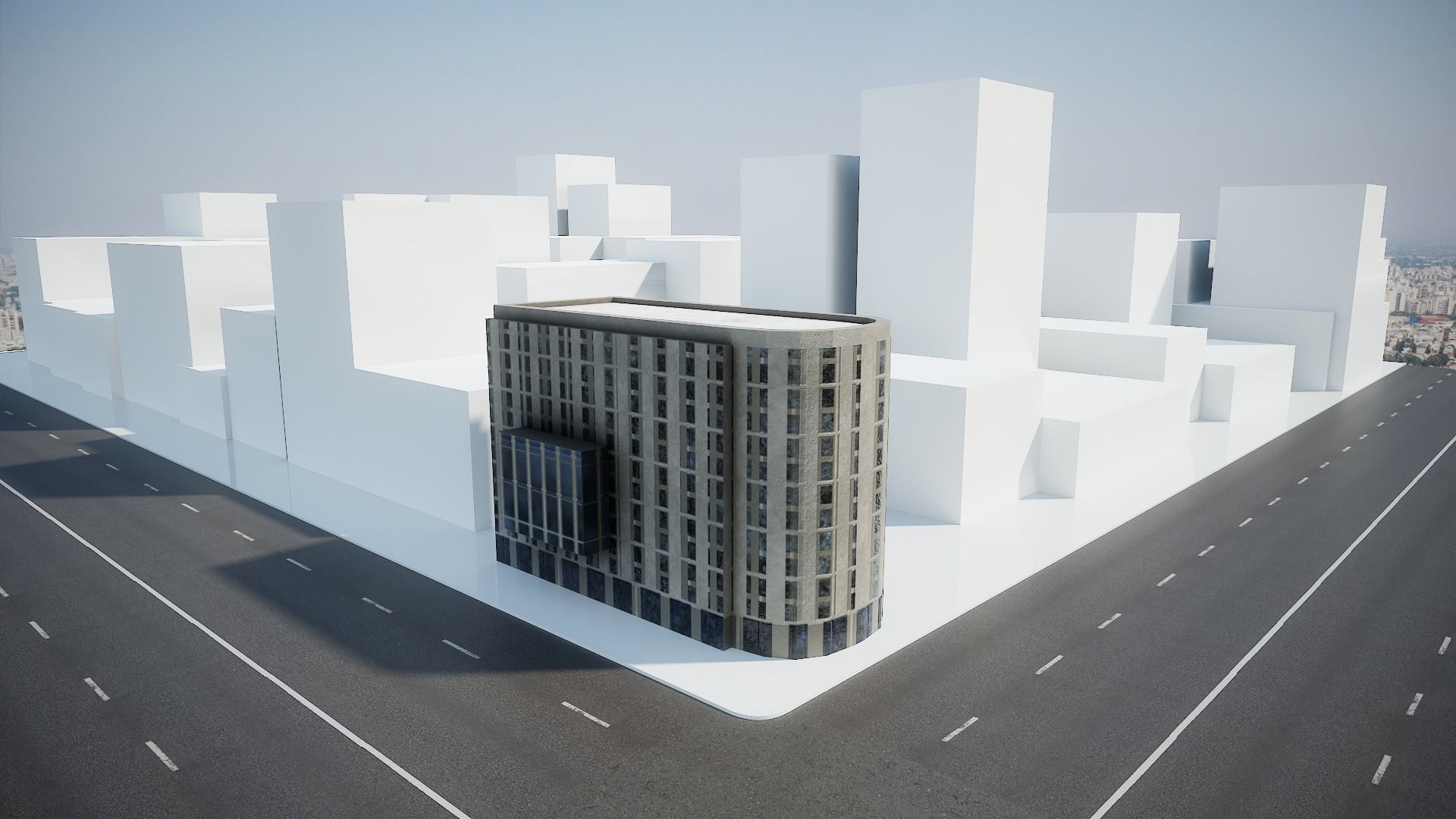 Multi-story building for your scenes Low-poly 3D model_7