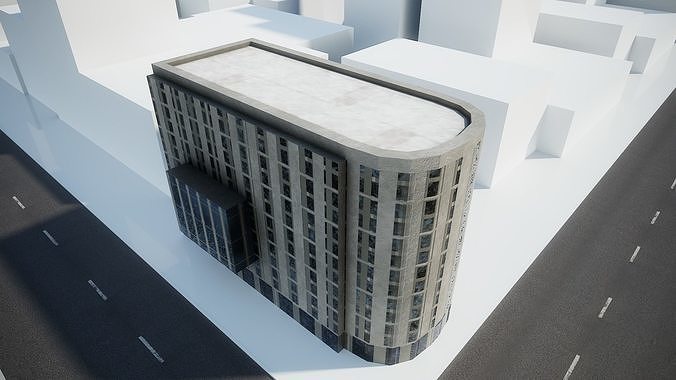 Multi-story building for your scenes Low-poly 3D model