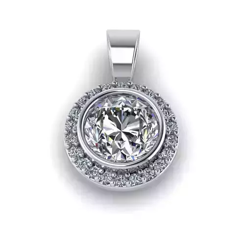 Round Halo Pendant