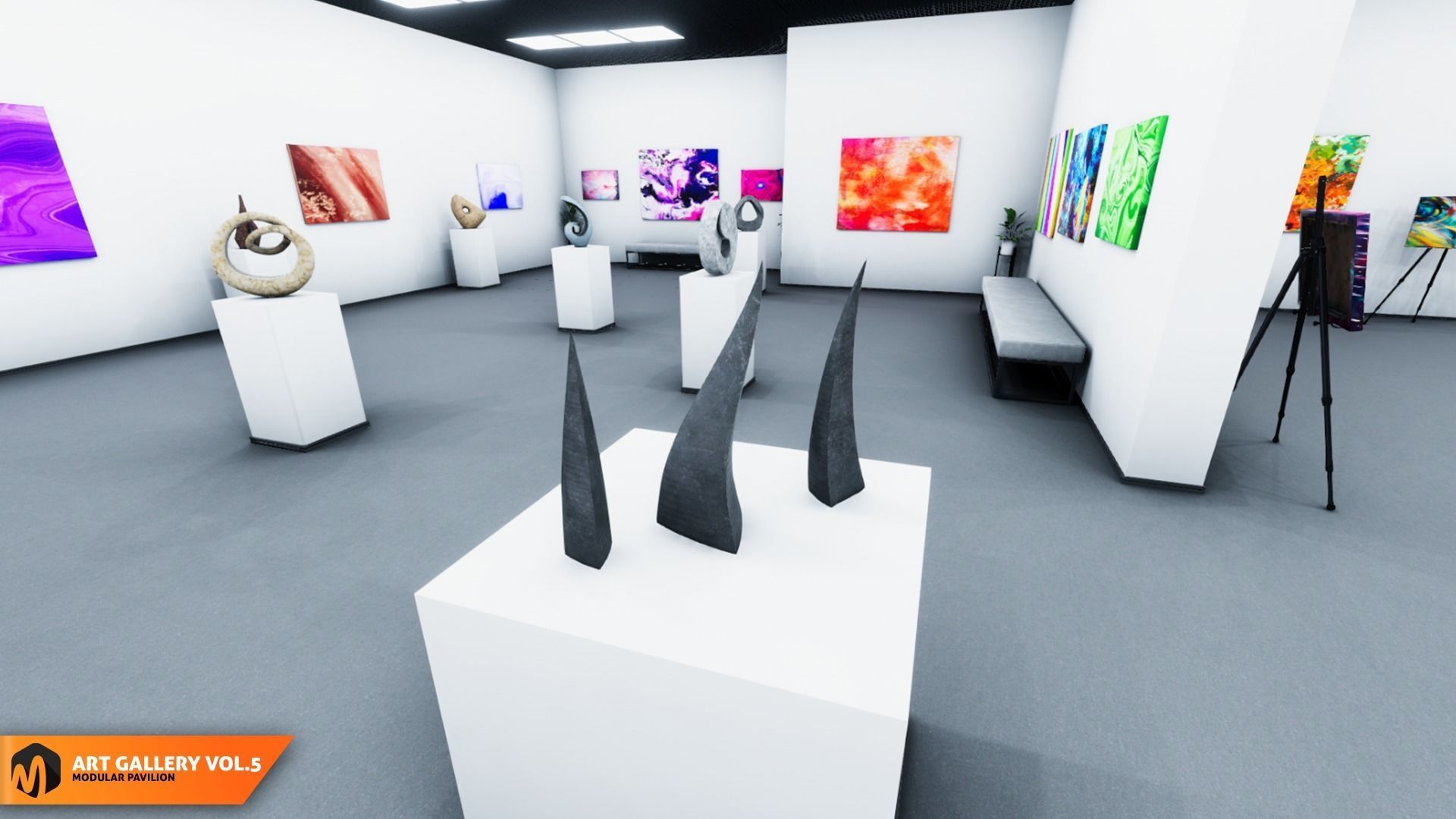 Art gallery Vol5 - modular pavilion 3D model_13
